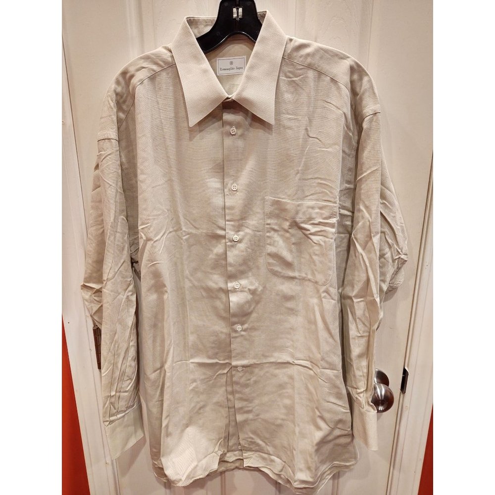 Ermenegildo Zegna Mens Shirt Long Sleeve Brown Dress Casual